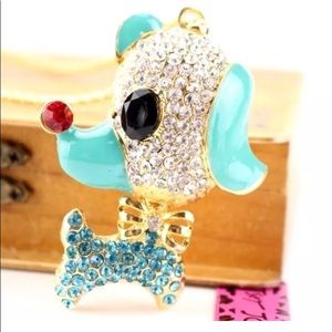 Betsey Johnson Rhinestone Dog Necklace